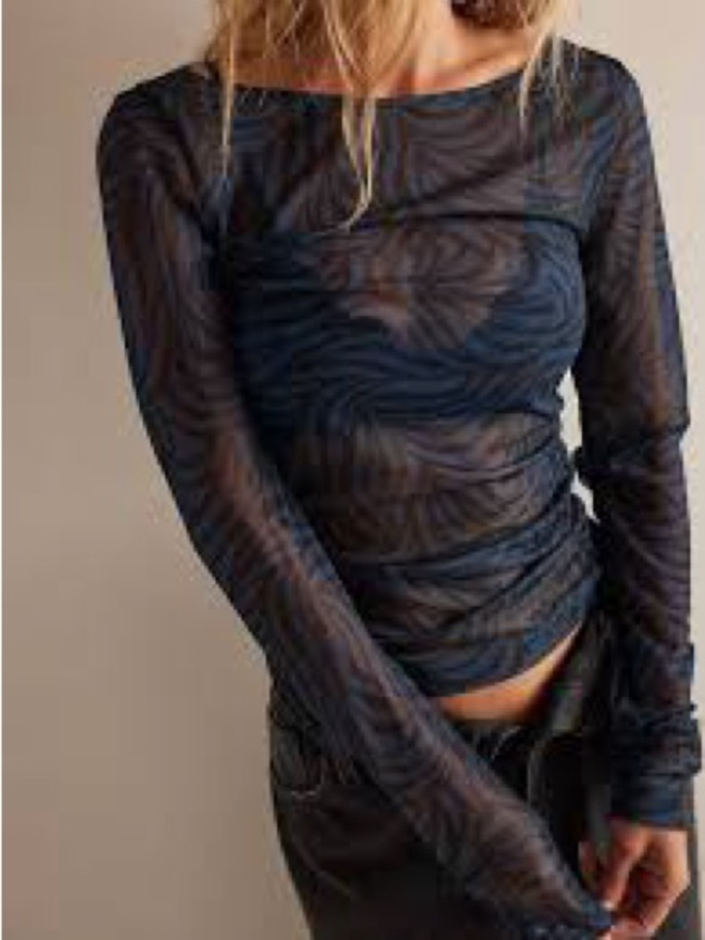 Free People Let’s Stay Together Sheer Long-Sleeve